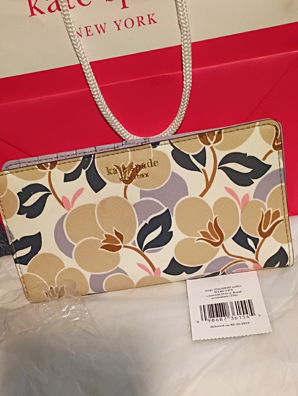 Kate Spade pade Floral Continental Wallet - Beige Multi
